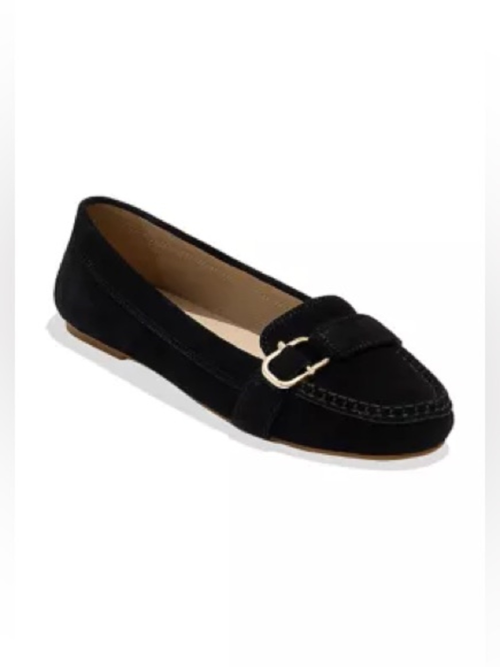Jack Rogers Hanover Hardware Moccasin Loafer Flat Women 8B Black Suede